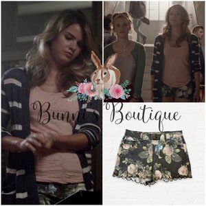 Malia Tate Aqua Jordan Rose Scalloped Denim Shorts Teen Wolf